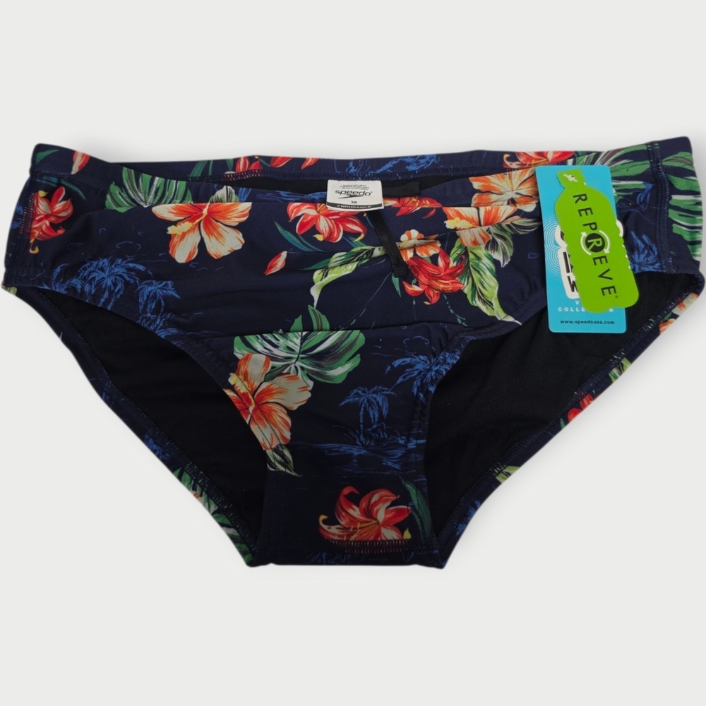 NEW Speedoβ Eco Endurance Brief Island Vision Size 38 Tropical Floral NWT Tags